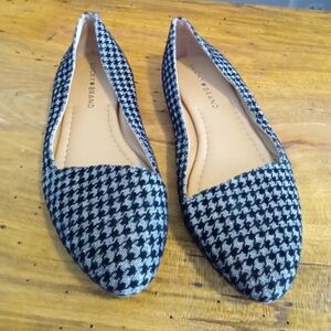 Lucky Brand Erin Size 6 Classic Black and White Houndstooth Flats